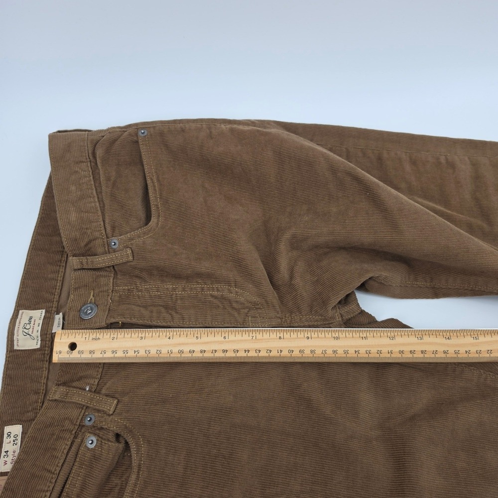 J.Crew 250 Slim Tapered Stretch Corduroy Pants Brown 34x30 NWT - Picture 6 of 8